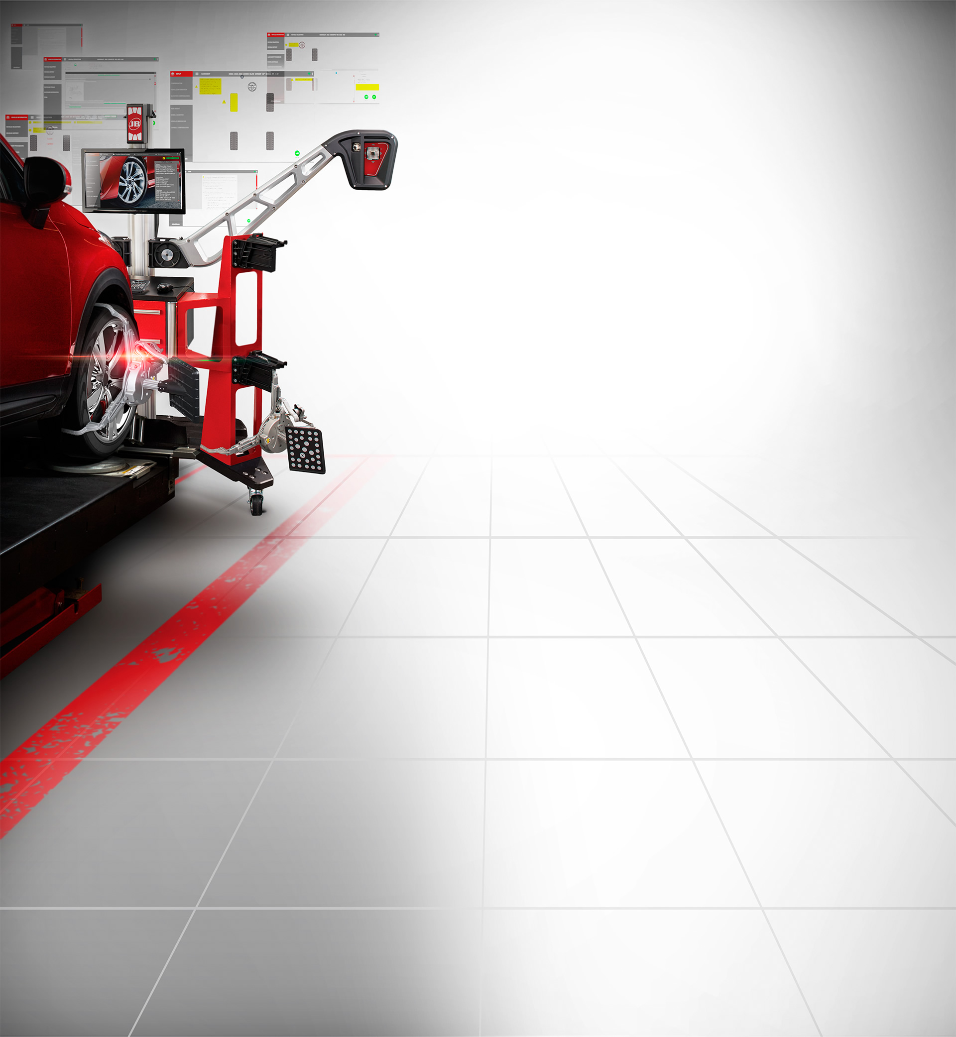 V3300 Wheel Aligner and Software Screens